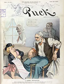 Puck Magazine Art Drucke: A strike preventive
