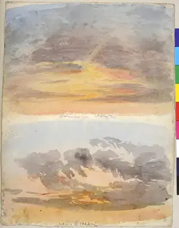 Irish Watercolour Drawings Drucke: Two Studies of Sunsets
