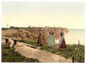 Nineteenth Century German History Drucke: Study of the west side, Helgoland, Germany