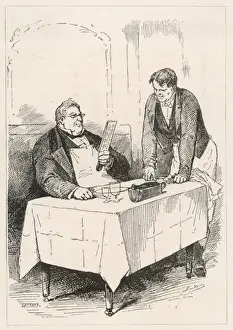 Restaurant Interior Design Drucke: Studying Paris Menu 1874