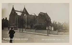 Historical Suffragette Images Drucke: Suffragette Arson Hatcham