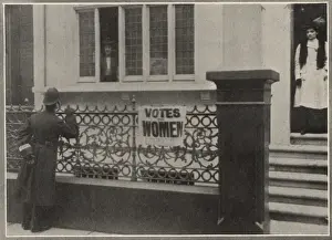 Suffragette Protest Drucke: Suffragette Augustine Birrells Doorstep