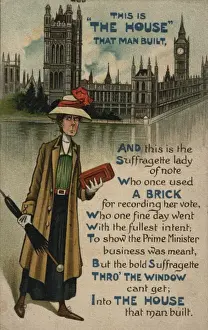 Historical Suffragette Images Drucke: Suffragette with Brick