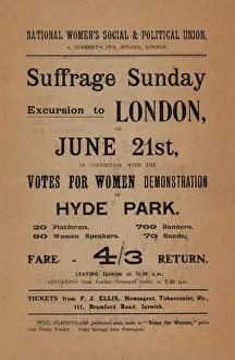 Suffragette Drucke: Demonstrations der Suffragetten im Hyde-Park 1908