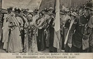 Suffragette Drucke: Demonstrationsraum im Hyde-Park, Suffragettenprotest 1908