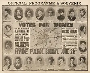 Suffragette Drucke: Suffragetten-Rallye Frauen-Sonntags-Programm 1908