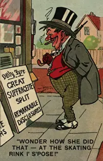 Suffragette History Drucke: Suffragette, Split Red Faced Man