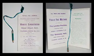 Royal Albert Hall Event Drucke: Suffragette W. S. P. U Demonstration Programme