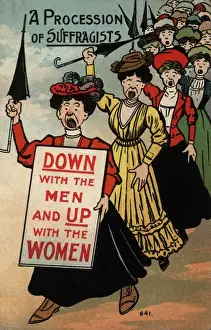 Womens Rights History Drucke: Suffragettes, Procession of Suffragists