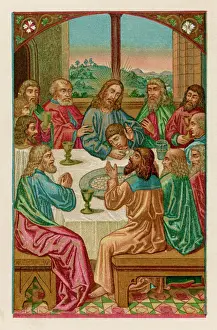 Historical Jesus Images Drucke: Last Supper / Miniature