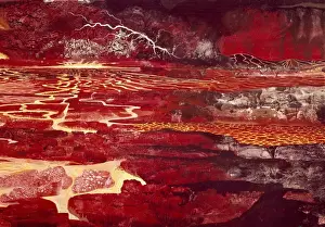 Historical Landscape Art Drucke: Surface of the early Earth