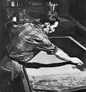 Historical Printing Equipment Drucke: Surface Plate being developed