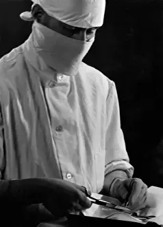 Surgeon In Operating Room Drucke: Surgeon 1930S