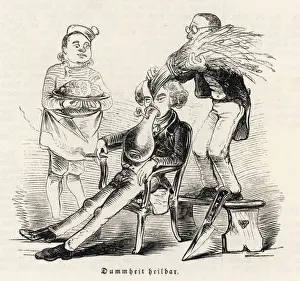 Satirical Medical Art Drucke: Surgery Cures Stupidity