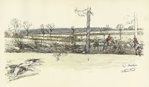 Leicestershire Drucke: Sutton Ambion, Atherstone Jagdgebiet, Leicestershire