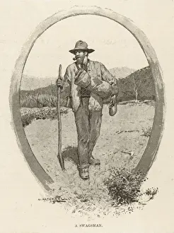 Australian History Images Drucke: A SWAGMAN