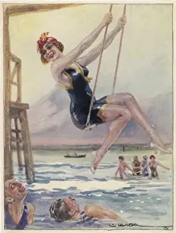 British Seaside Culture Drucke: Swinging by the Sea