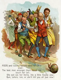 Victorian Nursery Rhyme Drucke: Four and Twenty Tailors