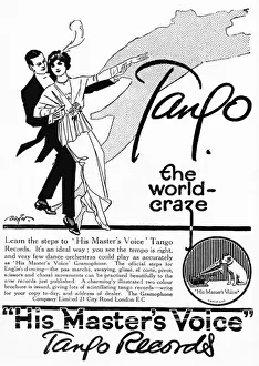 Early 20th Century Leisure Activities Drucke: Tango records advertisement