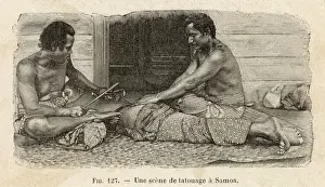Samoa Drucke: Tätowierer aus Samoa