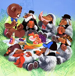 Teddy Bear Illustration Drucke: Teddy Bear (with hidden objects)
