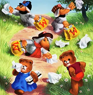 Teddy Bear Illustration Drucke: Teddy Bear (with hidden objects)