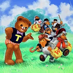 Teddy Bear Illustration Drucke: Teddy Bear (with hidden objects)