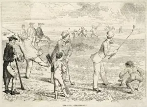 Golf History Pictures Drucke: Teeing Off 1865