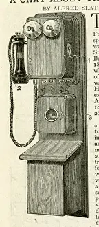 Old Telephone Equipment Drucke: Telephone on a wall