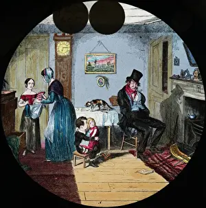 Lantern Slide History Drucke: Temperance Tale - The Bottle part 1