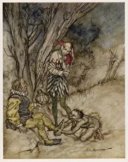 Rackham Illustrations Drucke: Tempest / Rackham / Act2Sce2