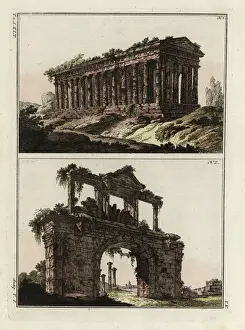 Classical History Images Drucke: Temple and Arch of Theseus