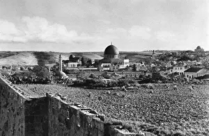 Drucke von Tempelgebiet in Jerusalem gesehen von Nordost; Datum: Anfang des 20.Jh Wahrzeichen Der Vergangenheit Drucke: Tempelgebiet, Jerusalem