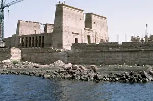 Egyptian Temples Drucke: Temples of Philae, being moved to prevent submersion