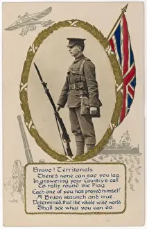 Historical Soldier Uniforms Drucke: Territorials Card C1914