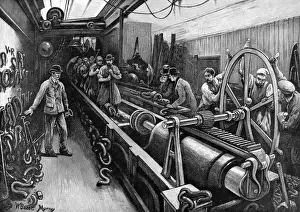Kent Historical Images Drucke: Testing chain cables at Chatham