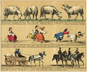 Vintage Children Playing Outdoors Drucke: TEXTBOOK / 1880 / PLATE 2
