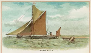 Barges On The Thames Drucke: Thames Barge