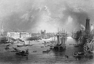 Custom House London Drucke: Thames at the Custom Hse