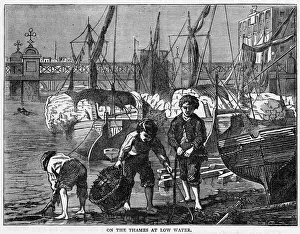 Fluss Drucke: Thames Muddelker
