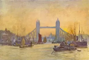 Early 20th Century London Scenes Drucke: Thames / Tower Bridge 1905