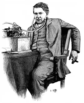 Cigar Smoking Celebrities Drucke: Thomas Alva Edison / Ruffe