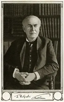 Drucke von Thomas Alva Edison (1847-1931), amerikanischer Erfinder und Unternehmer, Datum: 1917 Thomas Edison Drucke: Thomas Edison