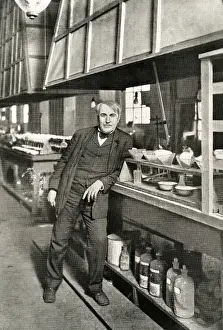 Famous American Inventors Drucke: Thomas Edison / Leaning