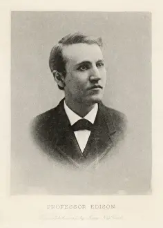 Drucke von Thomas Alva Edison Amerikanischer Erfinder als junger Mann Thomas Edison Drucke: Thomas Edison / Mora, NY