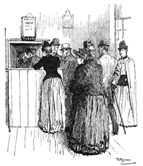 British Rail Transport History Drucke: Ticket office queue at station