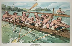 William Jennings Bryan Cartoon Drucke: A tight race ahead