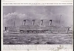 Gerahmter Druck : Titanic Querschnitt Gerahmter Druck : Titanic Querschnitt