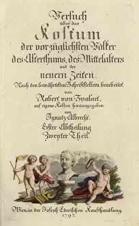 Middle Ages Portraits Drucke: Title page with vignette of a bust of Lessing