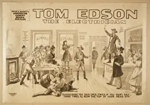 Vintage Comedy Posters Drucke: Tom Edson, The electrician Chas. E. Blaneys American comedy